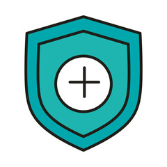 Fototapeta premium virus protection shield medical prevention line and fill icon
