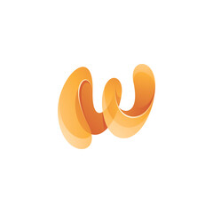 Fototapeta premium Abstract Twist Logotype Letter W Logo Icon