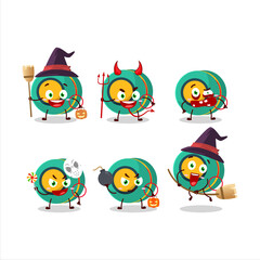 Obraz premium Halloween expression emoticons with cartoon character of kids yoyo