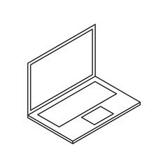 laptop notebook single isolated icon with line or outline style and isometric shape