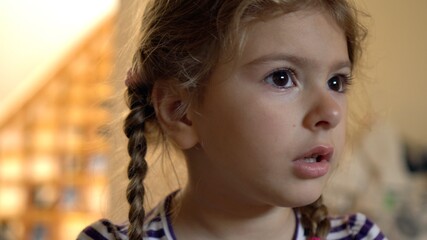Portrait of little mixed race girl.