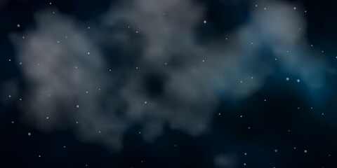 Naklejka premium Dark Green vector background with small and big stars.