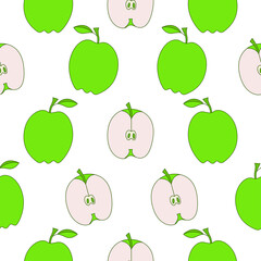 Apple seamless pattern design. Apple fruit pattern background. Fruit seamless pattern isolated.