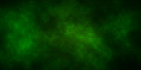 Obraz na płótnie Canvas Dark Green vector backdrop with lines, triangles.
