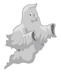 Isolated Ghost Floating and Whistling, Vector Illustration