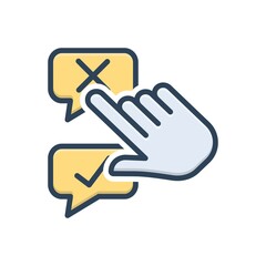 Color illustration icon for disagree