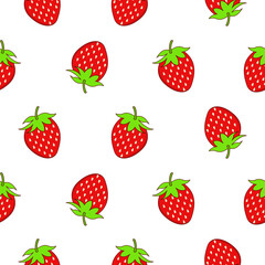 Strawberry seamless pattern design. Strawberry fruit pattern background. Fruit seamless pattern isolated.