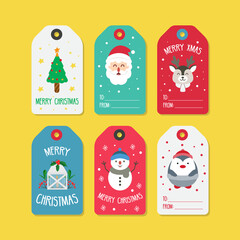 set of christmas labels