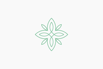 Ornament Logo Design. Geometric Vector Logo Line. Flower Symbol