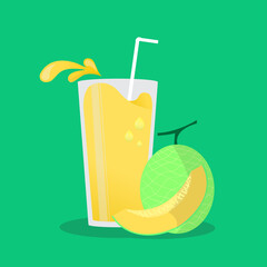 Vector of melon with splash effect