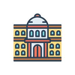 Color illustration icon for university