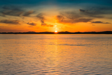 Beautiful sunset above the sea. Seosan-si, Chungcheongnam-do, Republic of Korea.