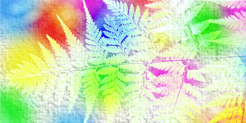 gradient multi color on fern pattern