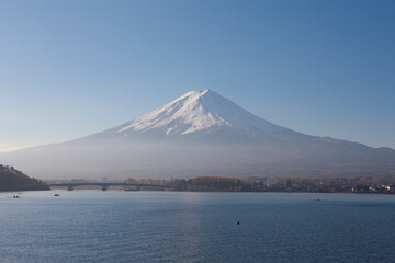 河口湖と富士山
