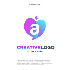 Fototapeta premium Letter A logo with colorful splash background, letter combination logo design for creative industry, web, business and company.