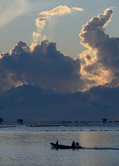 
Beautiful Ocean Sunrise Seascape , Bangtaboon - Phetchaburi , Thailand.
