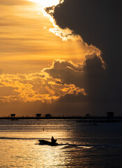 
Beautiful Ocean Sunrise Seascape , Bangtaboon - Phetchaburi , Thailand.
