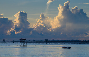 
Beautiful Ocean Sunrise Seascape , Bangtaboon - Phetchaburi , Thailand.

