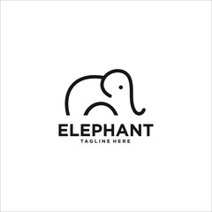 Obraz premium Elephant logo design template silhouette vector icon