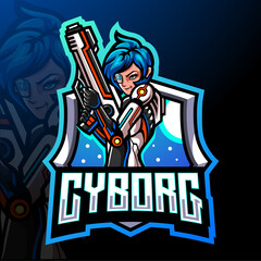 Cyborg gunners esport mascot logo design © REYYARTS
