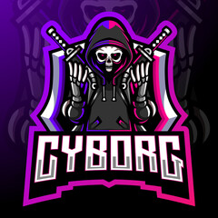 Cyborg mascot. esport logo design