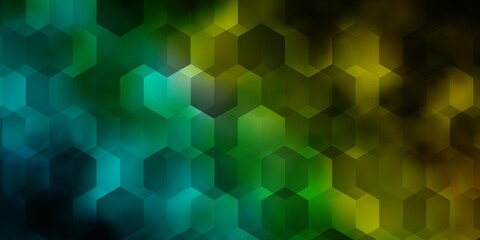 Light Blue, Green vector template in hexagonal style.
