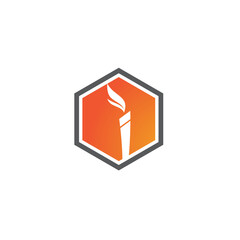Torch  Logo Template vector symbol