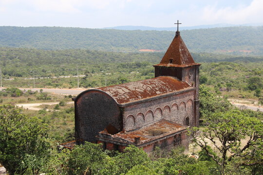 Cambodia. Catholic church. Preah Monivong Bokor National Park. Damrei Mountains. Kampot city. Kampot province. - Powered by Adobe