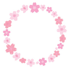 Fototapeta na wymiar 春に満開に咲いた桜の丸いフレーム