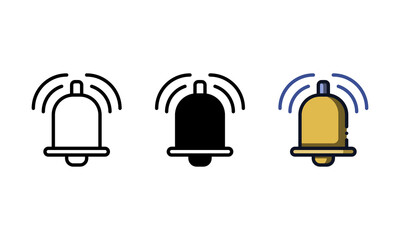 Notification icon. With outline, glyph, and filled outline styles