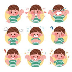 いろいろな表情の子供