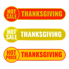 Set of Autumn discount banners. Happy Thanksgiving concept. Vector illustration.