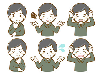 中年男性の困った表情