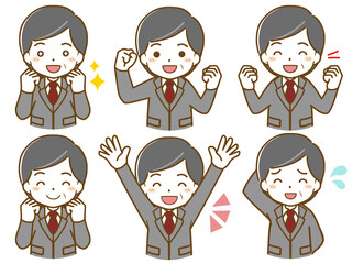 スーツを着た中年男性の楽しい表情