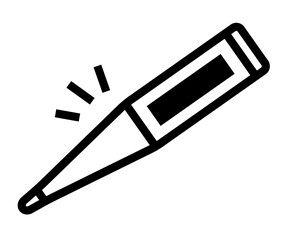 コロナウイルス予防/体温計のシンプルなアイコン/白背景