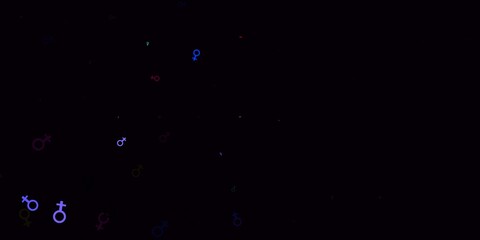 Light Multicolor vector pattern with feminism elements.