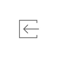 Fototapeta premium Exit or logout, log off icon. Isolated on white. black right thin arrow with bracket.