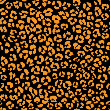 Abstract seamless leopard skin pattern. Jaguar, leopard, Cheetah, Panther. Seamless camouflage background. On black background.
