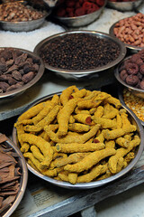 Turmeric Bowl Display on the Spices Shop Front