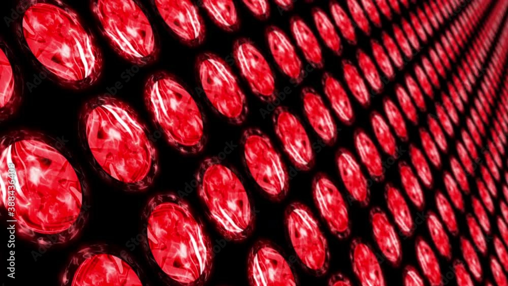 Poster 4k 3d perspective futuristic red energy circle tile pattern screen background looping animation. dig