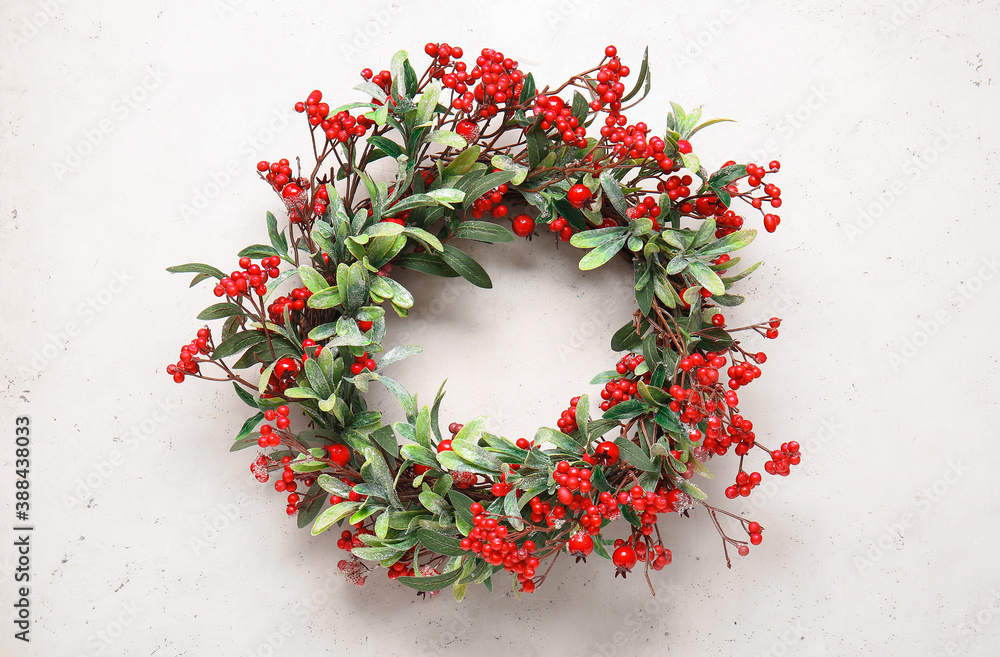 Canvas Prints Beautiful Christmas wreath on white background