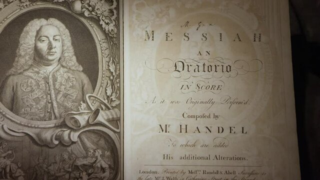 Handel's Messiah 1st Edition Printing From The 1700's, Panning Over The Book.