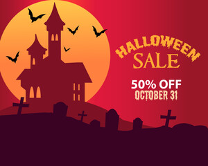 Halloween sale background Vector