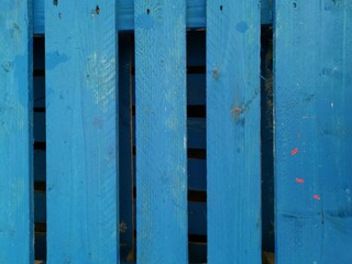 Blue wooden pallet, isolated background