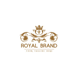 Royal brand and luxury brand logo illustration vector design for business hotel .
