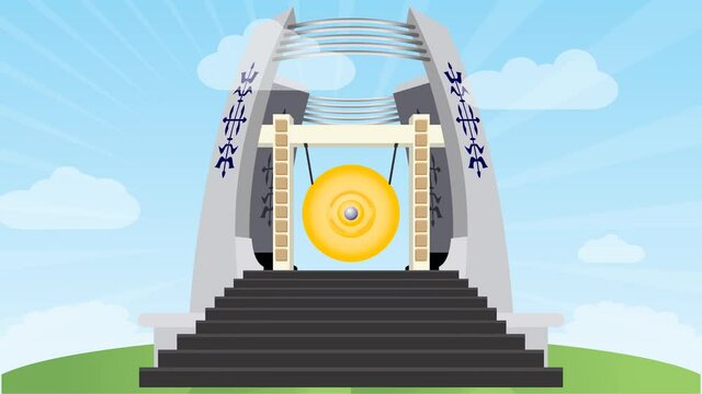 Animated cartoon videos, historical tourist attractions in Ambon. This building is very historical and used as a sign of peace. Therefore this building was given the name "World Peace Gong".
