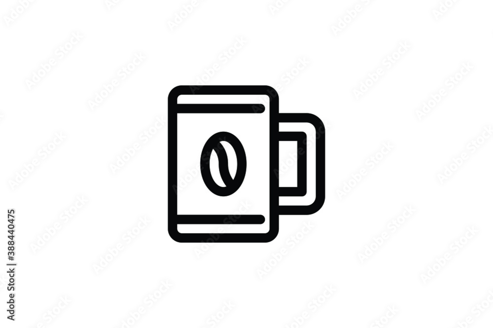 Sticker coffee shop outline icon - coffee beer