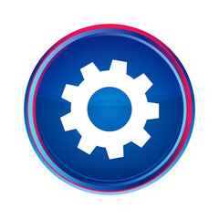 Process icon silky blue round button aqua design illustration