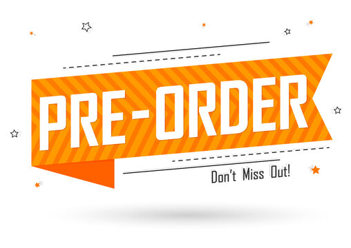 Pre-Order Sale banner design template, discount tag, vector illustration