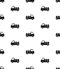 Milk Van Icon Seamless Pattern, Milk Can Distribution Vehicle Icon